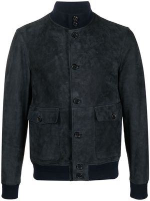 Drumohr long-sleeved lambskin jacket - Blue