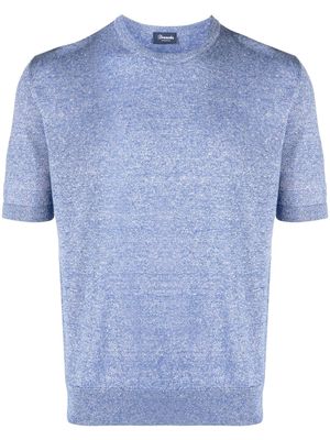 Drumohr marl-knit short-sleeve jumper - Blue