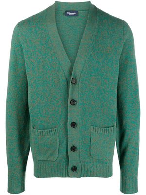 Drumohr mélange V-neck wool cardigan - Green