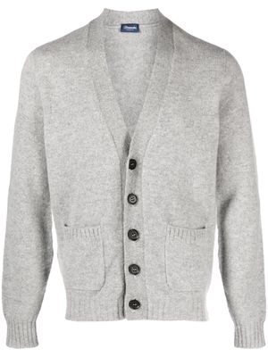Drumohr mélange V-neck wool cardigan - Grey