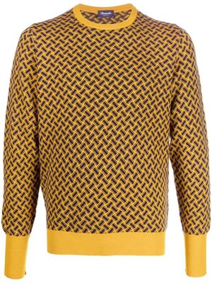 Drumohr monogram-pattern cashmere sweater - Yellow