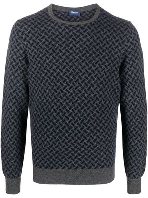 Drumohr patterned-jacquard cashmere jumper - Grey