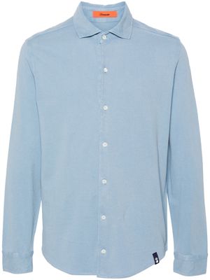 Drumohr piqué-weave cotton shirt - Blue