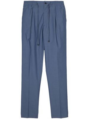 Drumohr pleat-detail slim-fit trousers - Blue