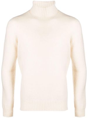 Drumohr ribbed-knit roll-neck jumper - White