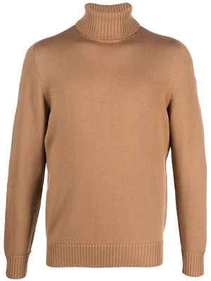 Drumohr roll neck knitted sweater - Brown