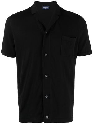 Drumohr short-sleeve buttoned cotton shirt - Black