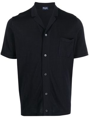 Drumohr short-sleeve buttoned cotton shirt - Blue