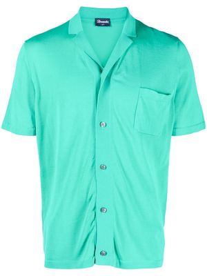 Drumohr short-sleeve buttoned cotton shirt - Green