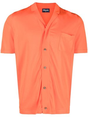 Drumohr short-sleeve buttoned cotton shirt - Orange