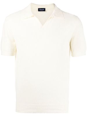 Drumohr short-sleeve v-neck polo shirt - White
