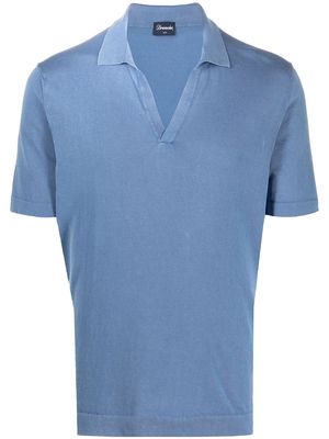 Drumohr wingtip-collar cotton t-shirt - Blue