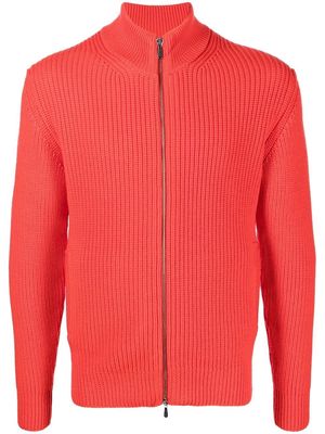 Drumohr zipped merino-wool cardigan - Red
