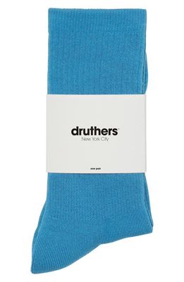 Druthers Everyday Organic Cotton Blend Crew Socks in French Blue