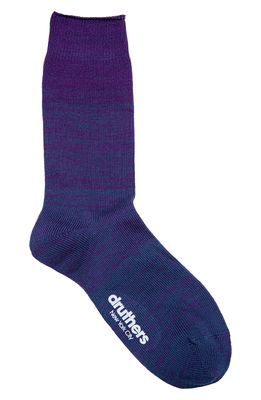 Druthers Melange Crew Socks in Purple/Navy
