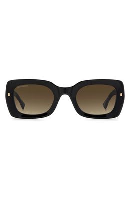 Dsquared2 51mm Rectangular Sunglasses in Black /Brown Gradient