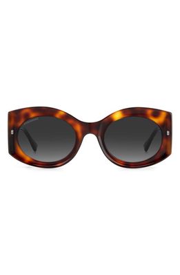 Dsquared2 51mm Round Sunglasses in Havana Black /Grey Shaded