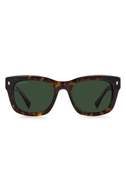 Dsquared2 52mm Square Sunglasses in Havana /Green
