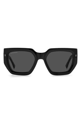 Dsquared2 53mm Rectangular Sunglasses in Black/grey Shaded 