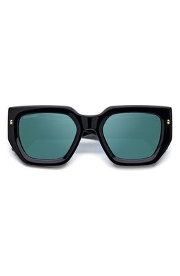 Dsquared2 53mm Rectangular Sunglasses in Black/teal 