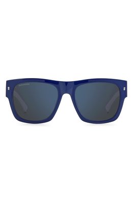 Dsquared2 55mm Square Sunglasses in Blue White /Grey Blue