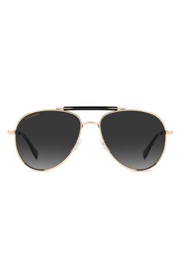 Dsquared2 56mm Aviator Sunglasses in Gold Black /Grey Shaded