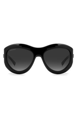 Dsquared2 59mm Round Sunglasses in Black /Grey Shaded