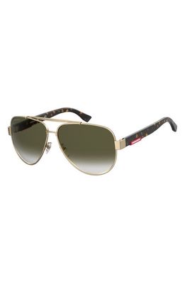 Dsquared2 62mm Aviator Sunglasses in Gold /Green Shaded
