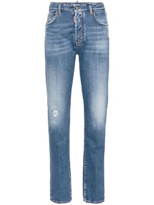 Dsquared2 642 straight-leg stonewashed jeans - Blue
