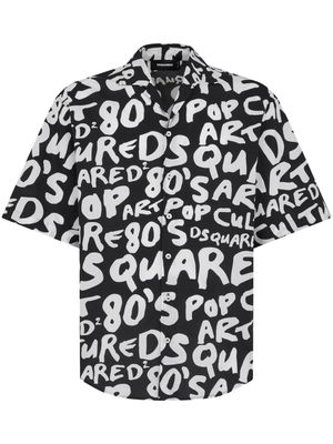 Dsquared2 80's Pop-print cotton shirt - Black