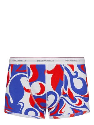 Dsquared2 abstract-pattern print cotton-blend boxers - Blue