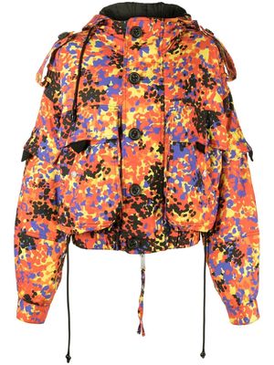 Dsquared2 abstract print hooded jacket - Orange
