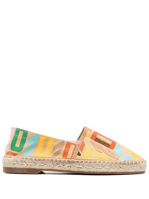 Dsquared2 all-over logo-print espadrilles - Yellow