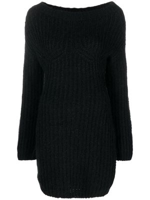 Dsquared2 Alp off-shoulder knitted minidress - Black