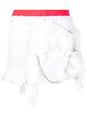Dsquared2 asymmetric-design ruffle skirt - White