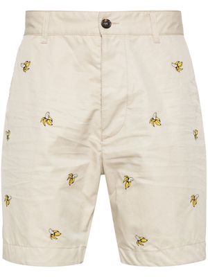 Dsquared2 banana-embroidered Bermuda shorts - Neutrals