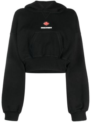 Dsquared2 baseball-cap cotton cropped hoodie - Black