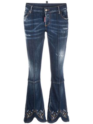 Dsquared2 bead-detail flared jeans - Blue