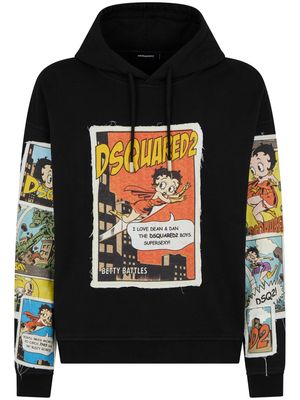 Dsquared2 Betty Boop appliquéd hoodie - Black