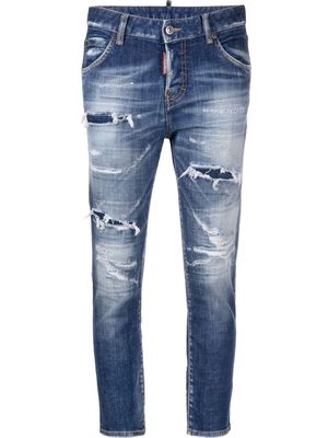Dsquared2 bleached cropped jeans - Blue