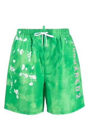 Dsquared2 bleached-effect shorts - Green