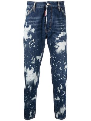 DSQUARED2 bleached tapered-leg jeans - Blue