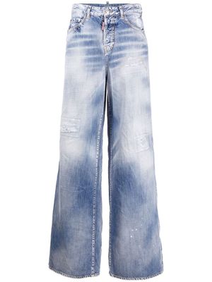 Dsquared2 bleached wide-leg jeans - Blue