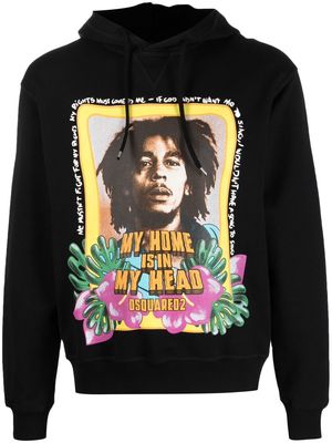 Dsquared2 Bob Marley long-sleeve hoodie - Black
