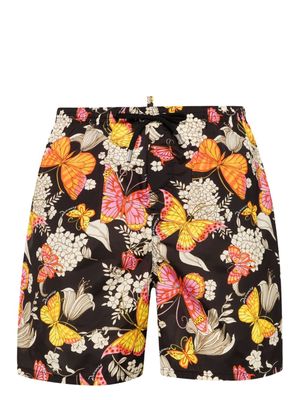 Dsquared2 botanical-print swim shorts - Black