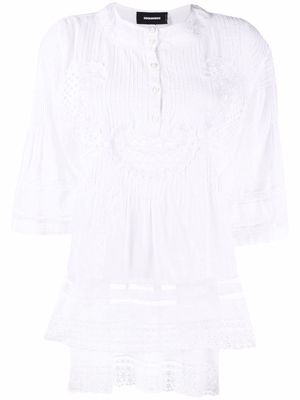 Dsquared2 broderie-anglaise cotton blouse - White