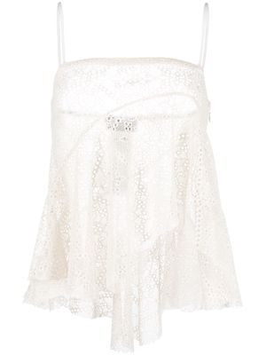 Dsquared2 broderie-anglaise draped strapless top - Neutrals