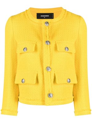 Dsquared2 button-embellished tweed jacket - Yellow