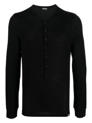 Dsquared2 button-front long-sleeve T-shirt - Black