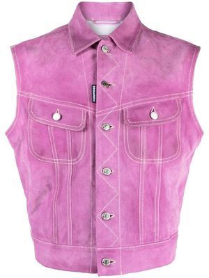 Dsquared2 button-up leather vest - Pink
